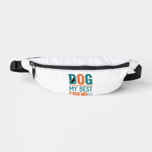 Dog My Best Friend Vintage Dog Lover Shirt Design_ Bum Bags
