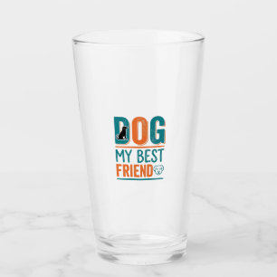 Dog My Best Friend Vintage Dog Lover Shirt Design_ Glass