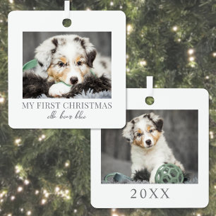 Dog My First Christmas Pet Photo Metal Tree Decoration
