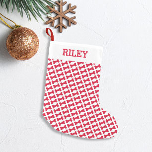 Dog Name Red Dog Bone Personalised Christmas Small Christmas Stocking
