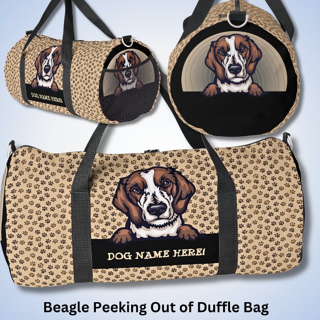 Dog Name, Your Name, Beagle + Paws Duffle Bag (Creator Uploaded)