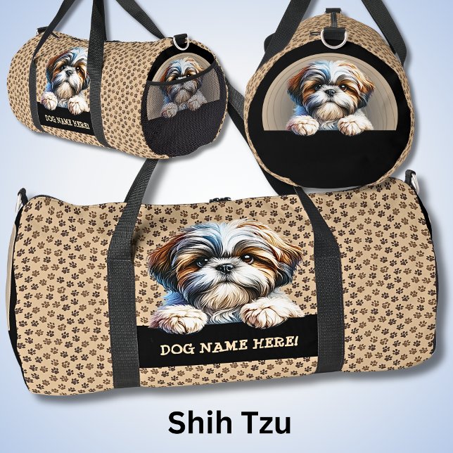 Dog Name, Your Name, Shih Tzu Duffle Bag (Creator Uploaded)