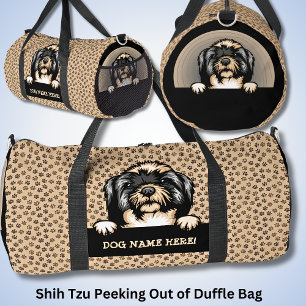 Dog Name, Your Name, Shih Tzu + Paws Duffle Bag