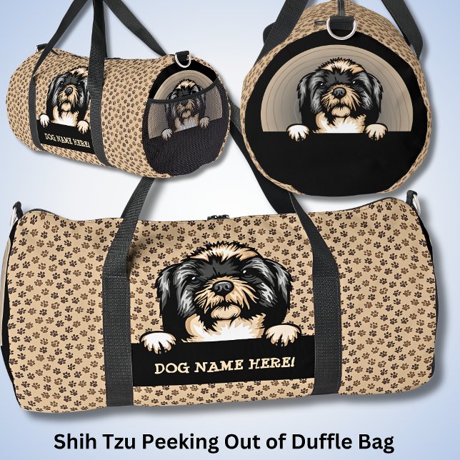 Dog Name, Your Name, Shih Tzu + Paws Duffle Bag (Creator Uploaded)