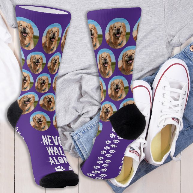 Dog Never Walk Alone Personalised Pet Photo Socks (Creator Uploaded)
