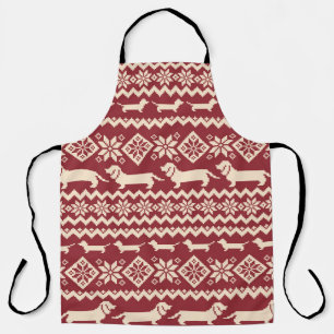 Dog Nordic pattern illustration Apron