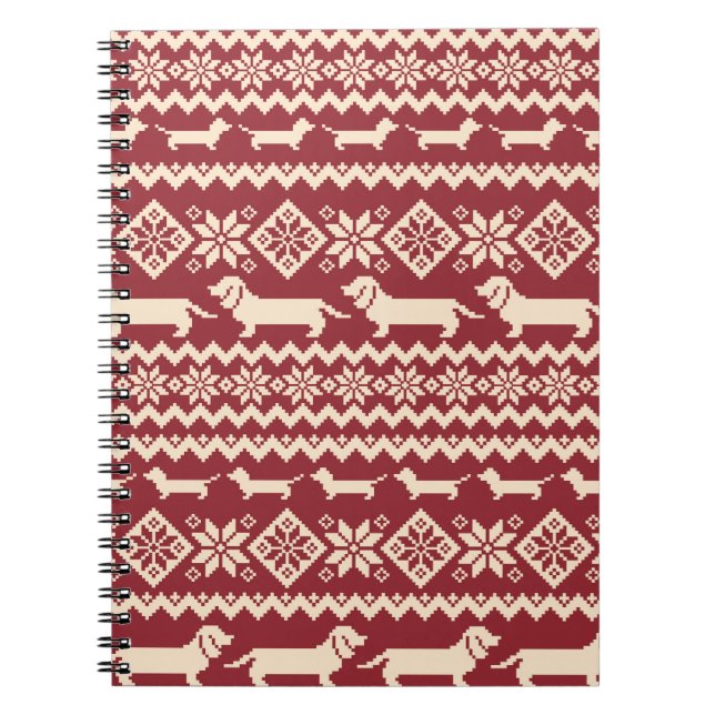 Dog Nordic pattern illustration Notebook (Front)