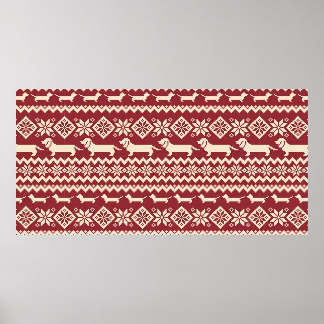 Dog Nordic pattern illustration Poster (Front)