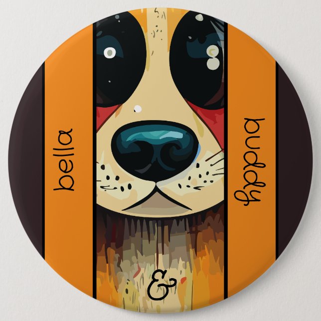 Dog Nose 6 Cm Round Badge (Front)
