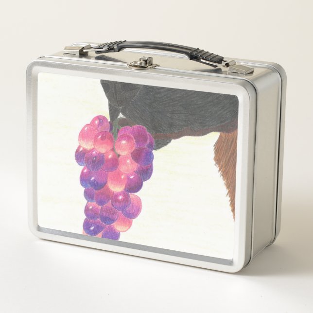 Dog nose and grape  metal lunch box (Front)