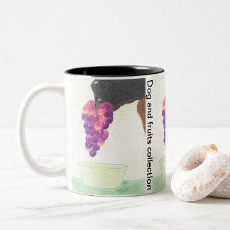 Dog nose and grape  Two-Tone coffee mug