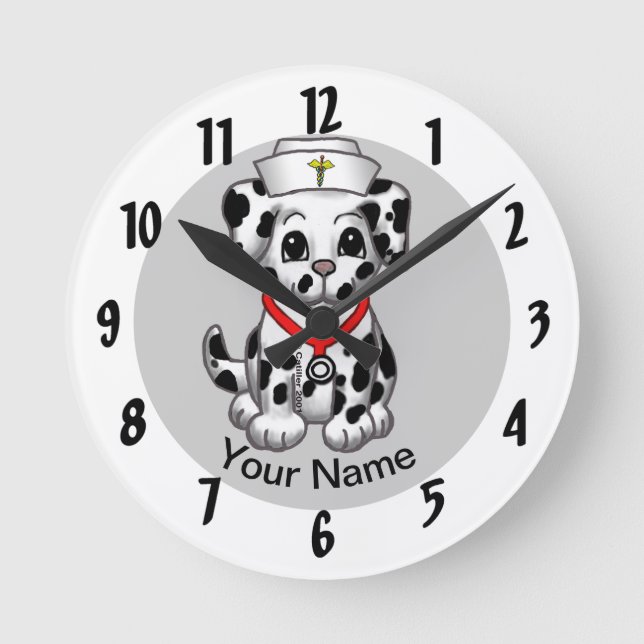 Dog Nurse  Round Clock (Front)