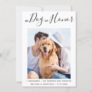 Dog of Honour Just Married Pet Wedding Announcemen Save The Date