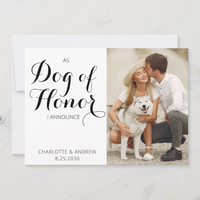 Dog Of Honour Just Married Wedding Announcement (Front)