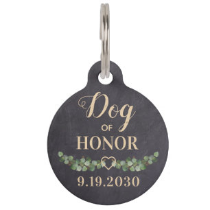 Dog Of Honour Personalised Pet Wedding Tag