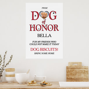 Dog of Honour Wedding Biscuit Bar With Pet Photo P Poster