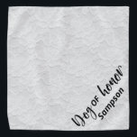 Dog Of Honour Wedding Pet  Personalised White Lace Bandana<br><div class="desc">This design may be personalised by choosing the Edit Design option. You may also transfer onto other items. Contact me at colorflowcreations@gmail.com or use the chat option at the top of the page if you wish to have this design on another product or need assistance. See more of my designs...</div>
