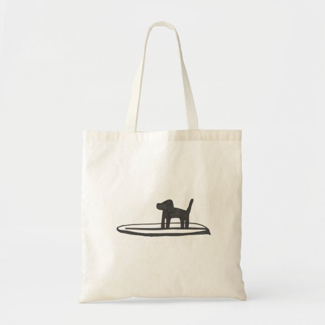 Dog on a Board Tote Bag (Front)