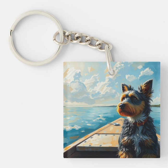 Dog on a boat key ring (Front)
