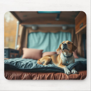 Dog on Bed Mouse Pad