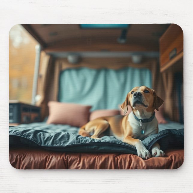 Dog on Bed Mouse Pad (Front)