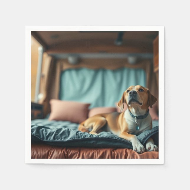 Dog on Bed Napkin (Front)