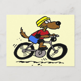 Dog On Bike Postcard