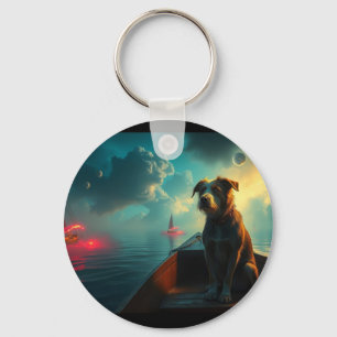 Dog on boat key ring
