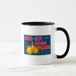 Dog On Good Pears Pear Crate LabelSuisun, CA Mug