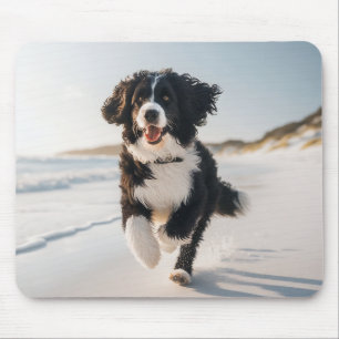 Dog on the beach mousepad