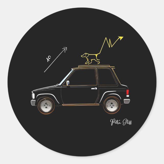 Dog on Wall Street Round Large Stickers (Front)