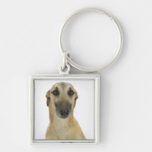 Dog on White 41 Key Ring
