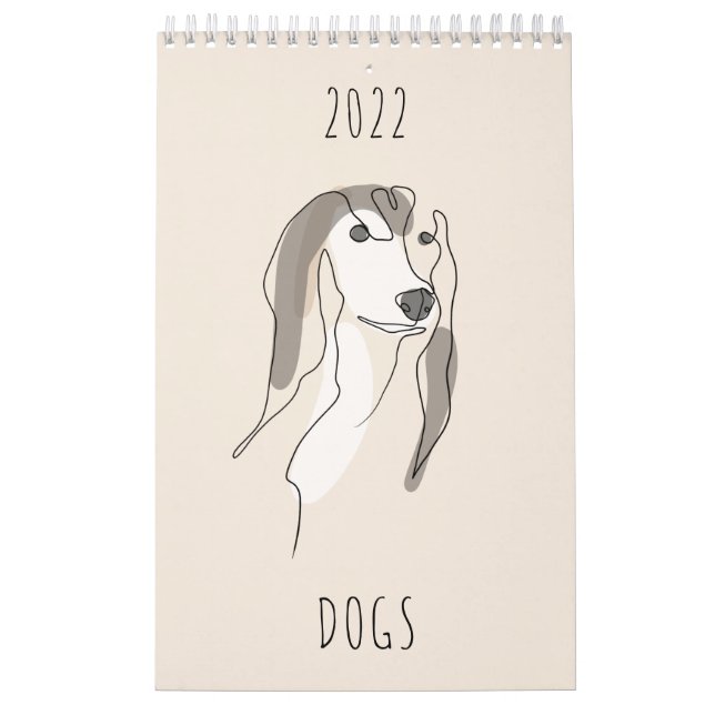 Dog One Line Drawings with Colour Calendar (Cover)