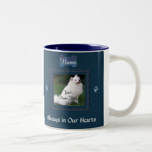 Dog or Cat Blue Memorial Keepsake Two-Tone Coffee Mug
