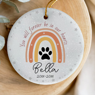 Dog or cat memorial cute rainbow  ceramic ornament