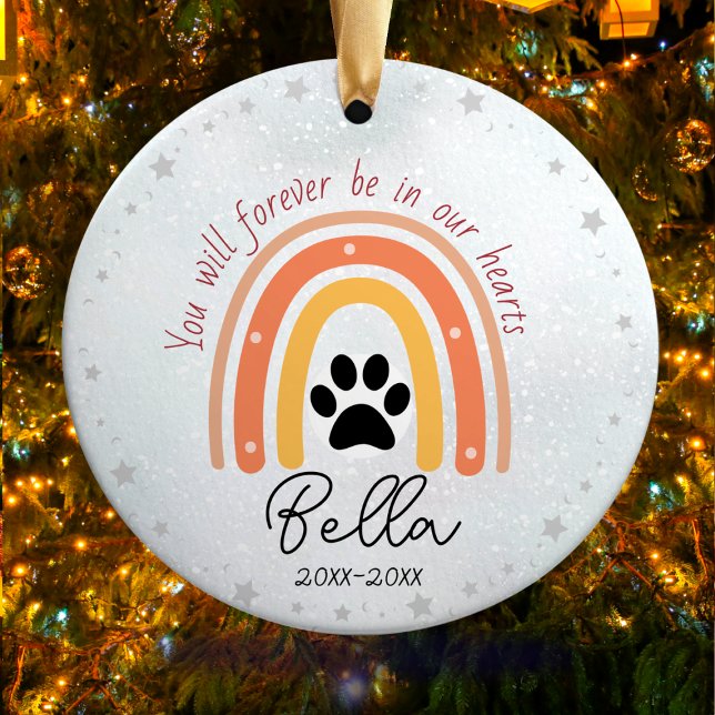 Dog or cat memorial cute rainbow  ceramic ornament (Creator Uploaded)