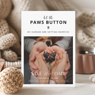 Dog or Cat Paw Approved Wedding Save the Date Card