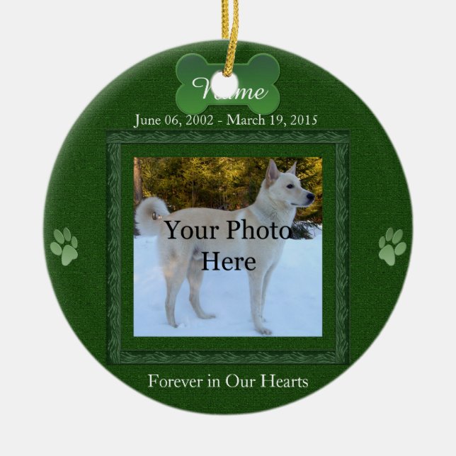Dog or Cat Pet Memorial Christmas Ceramic Tree Decoration (Front)