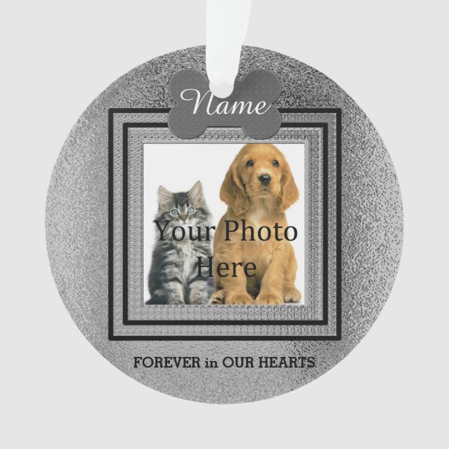 Dog or Cat Silver Perfect Memories Ornament (Front)