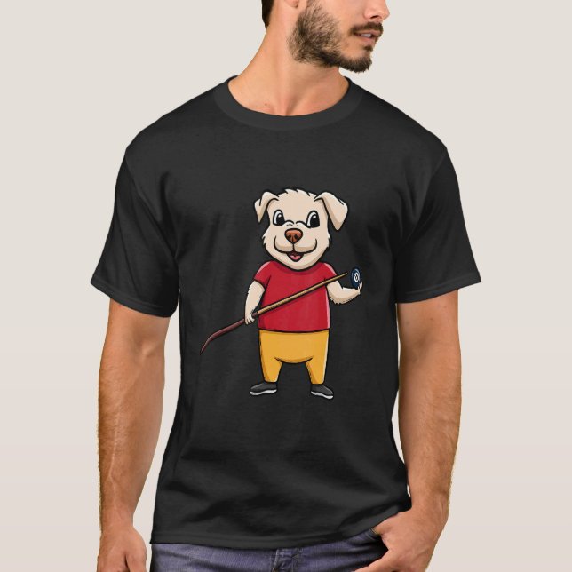 Dog Owner Billiard Ball Snooker Pool Player Paw Lo T-Shirt (Front)