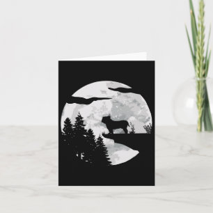 Dog Owner Full Moon At Night - Dog Bulldog Bulldog Card
