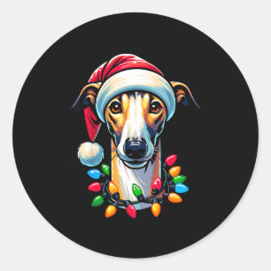 Dog Owner Xmas Men Women Favorite Ghound Christmas Classic Round Sticker