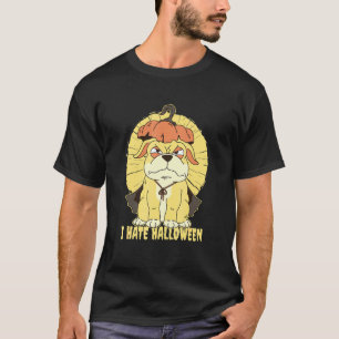 Dog Owners I Hate Halloween Cute Angry Dog In Cost T-Shirt