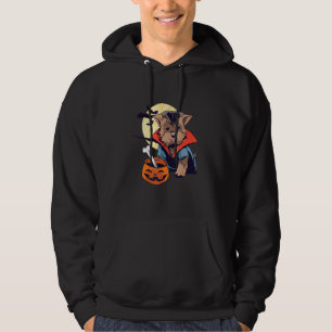 Dog Owners Vampire Morkie Wearing A Halloween Cost Hoodie