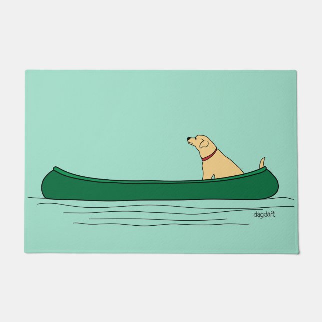 Dog  Paddle Canoe  Doormat (Front)