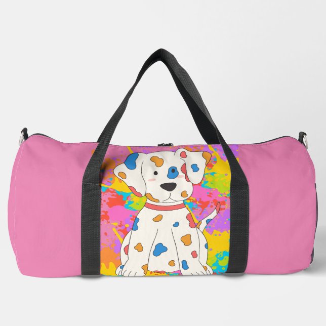 dog paint duffle bag (Front)