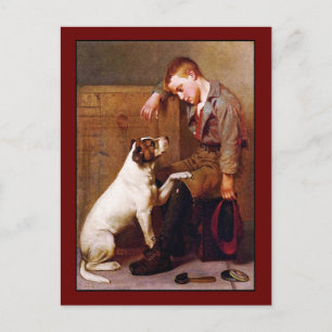 Dog Painting: Best Friends by John Brown Postcard