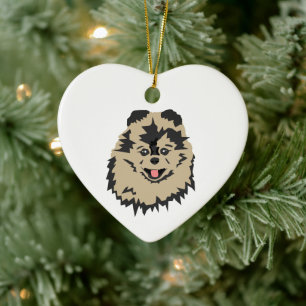 Dog Painting  Christmas Art Ceramic Ceramic Ornament