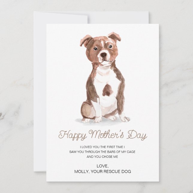Dog Painting Mother's Day  From Rescue Pet Holiday Card (Front)