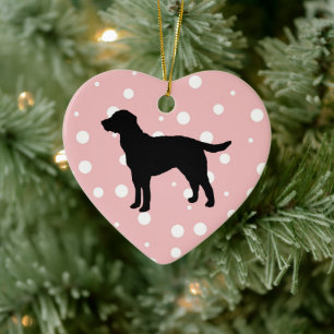 Dog Painting Silhouette Christmas Art Ceramic Cera Ceramic Ornament